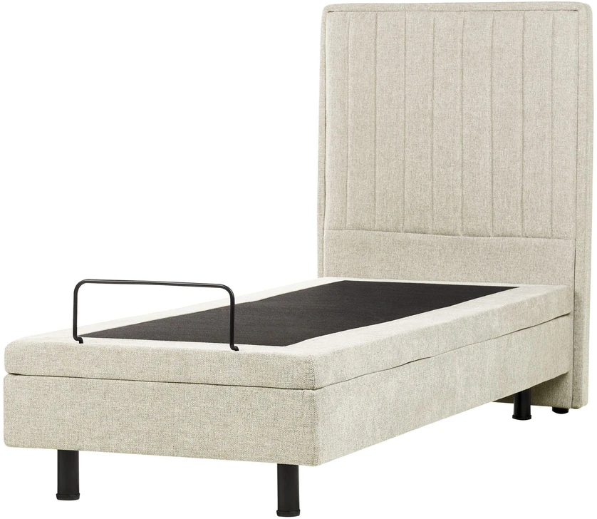 Beliani Reguliuojama lova CASTELLAN 80 x 200 cm smėlio spalvos
