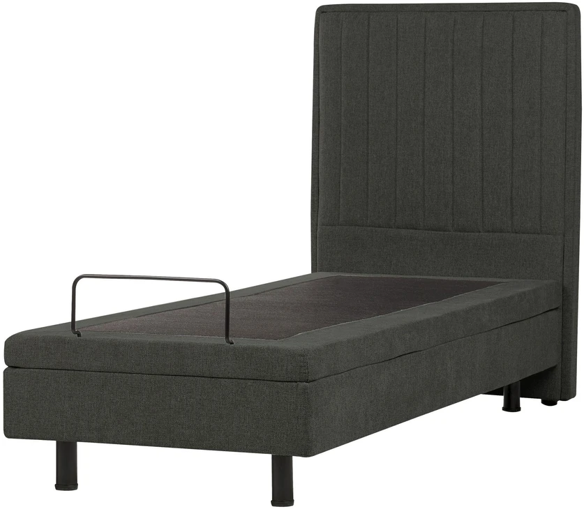 Beliani Reguliuojama lova CASTELLAN 80 x 200 cm tamsiai pilka