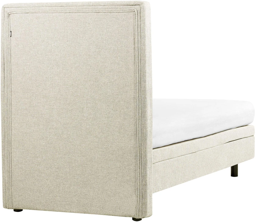 Beliani Reguliuojama lova CASTELLAN 90 x 200 cm smėlio spalvos