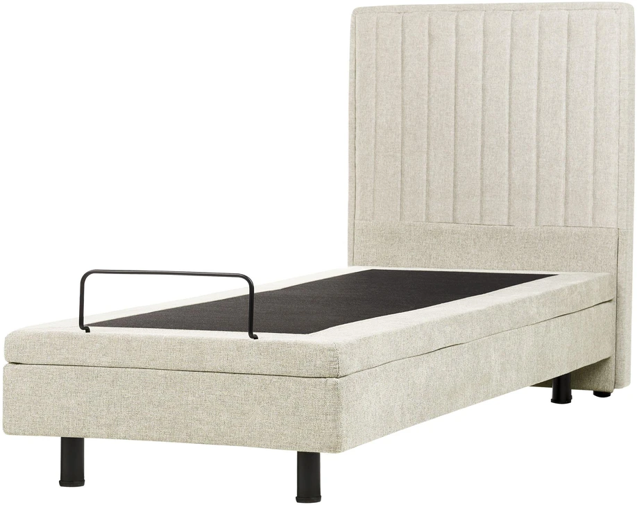 Beliani Reguliuojama lova CASTELLAN 90 x 200 cm smėlio spalvos