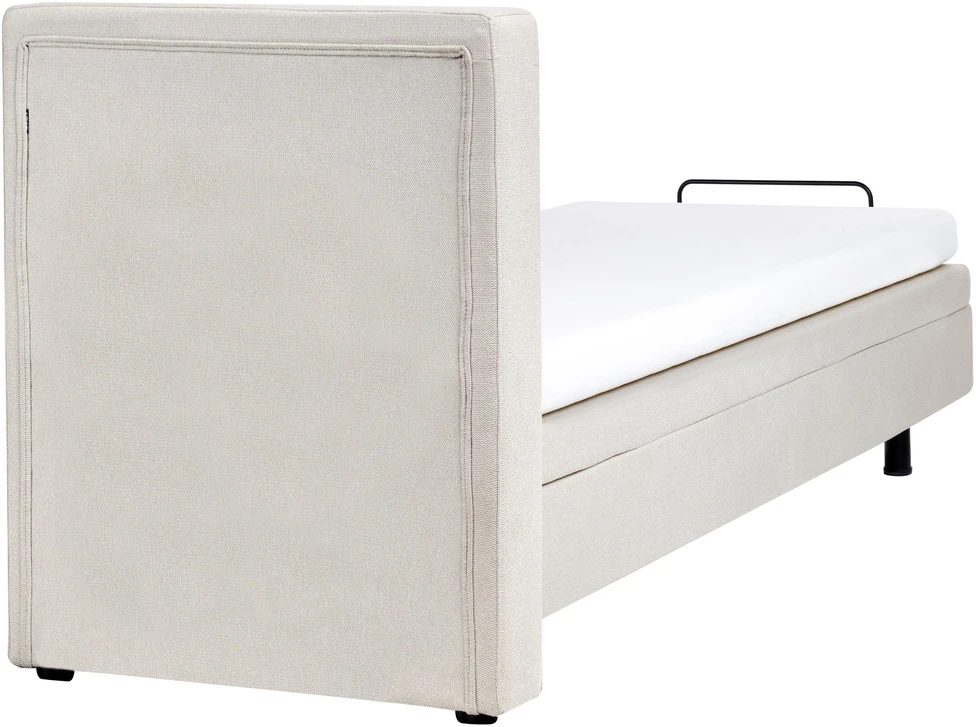 Beliani Reguliuojama lova DUKE 80 x 200 cm šviesiai smėlio spalvos