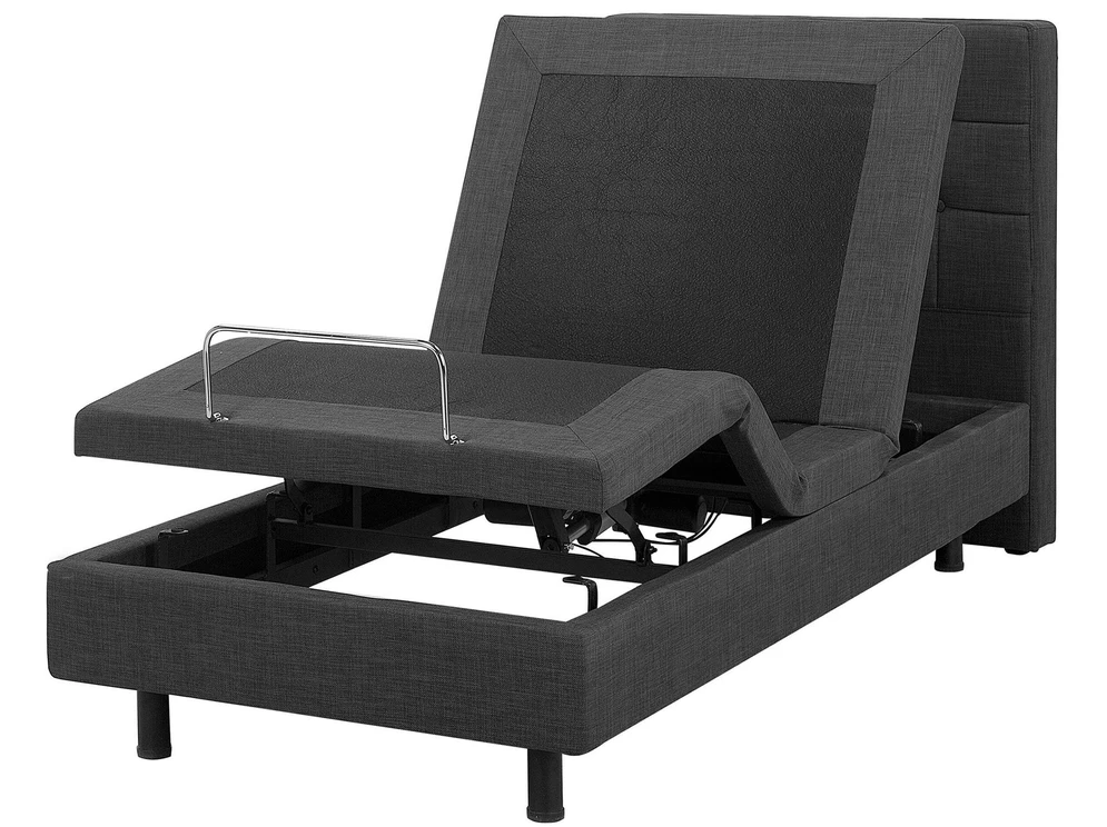 Beliani Reguliuojama lova DUKE 80 x 200 cm tamsiai pilka