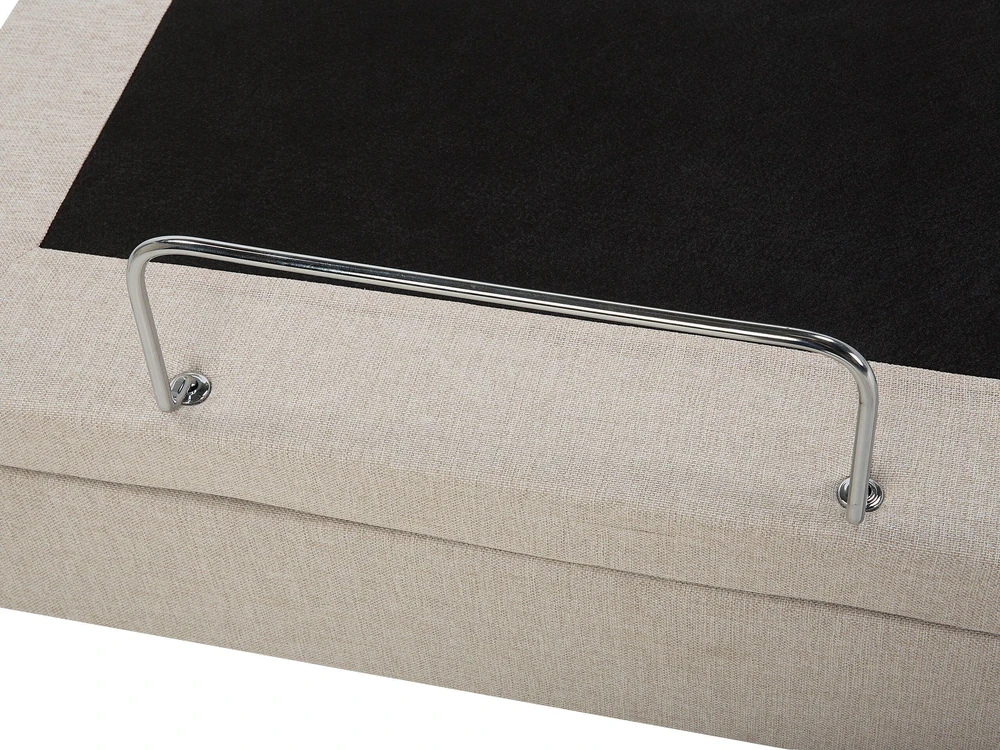 Beliani Reguliuojama lova DUKE 90 x 200 cm smėlio spalvos