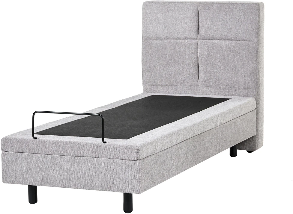 Beliani Reguliuojama lova VICEROY 80 x 200 cm šviesiai pilka