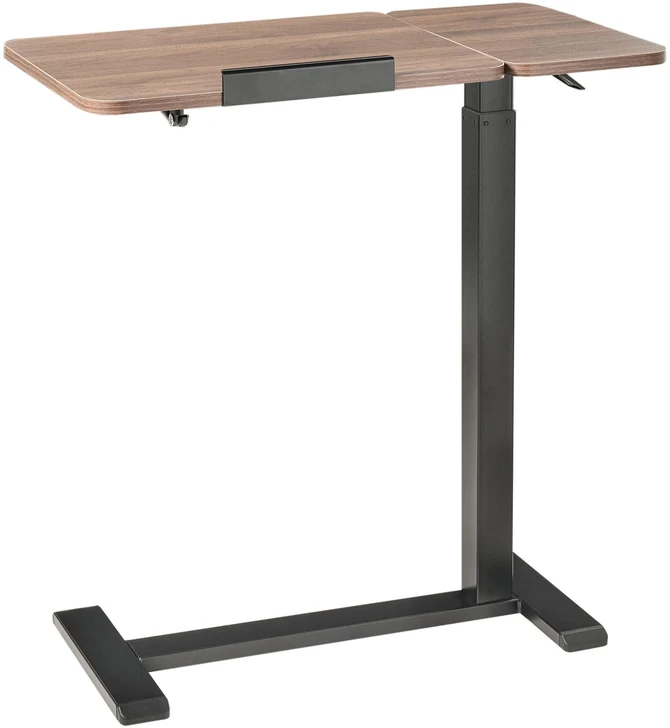 Beliani Reguliuojamas nešiojamojo kompiuterio stalas SCHOLA rudas/juodas 70 cm 40 cm