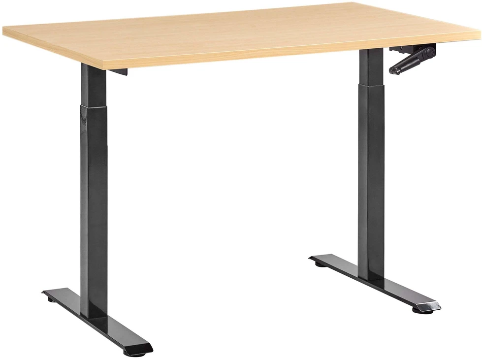 Beliani Reguliuojamo aukščio rašomasis stalas DESTINES juodas/šviesiai rudas 120 cm 72 cm