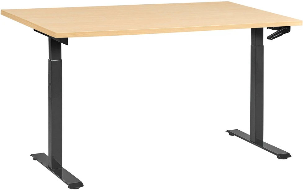 Beliani Reguliuojamo aukščio rašomasis stalas DESTINES Juodas / šviesiai rudas 160 cm 72 cm