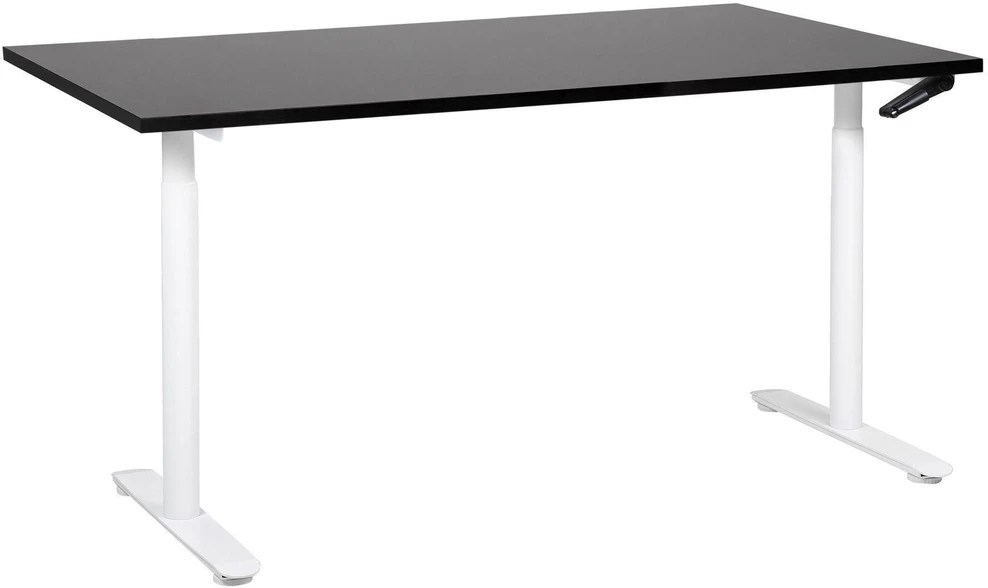 Beliani Reguliuojamo aukščio rašomasis stalas DESTINAS juodas/baltas 160 cm 72 cm