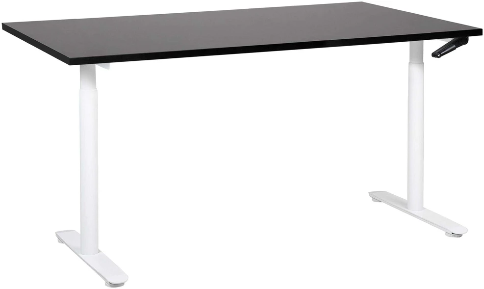 Beliani Reguliuojamo aukščio rašomasis stalas DESTINAS juodas/baltas 160 cm 72 cm