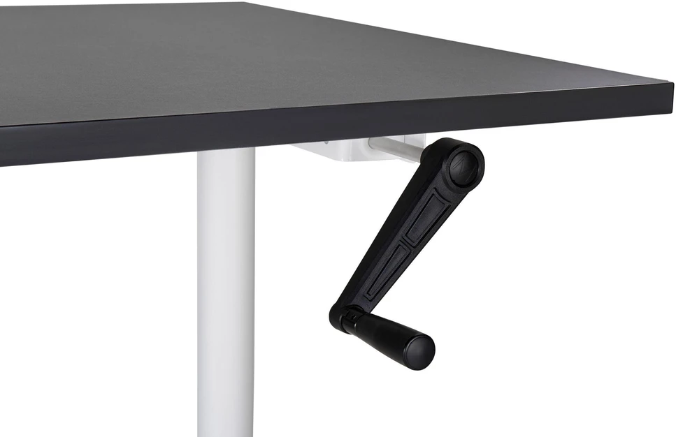 Beliani Reguliuojamo aukščio rašomasis stalas DESTINAS juodas/baltas 160 cm 72 cm