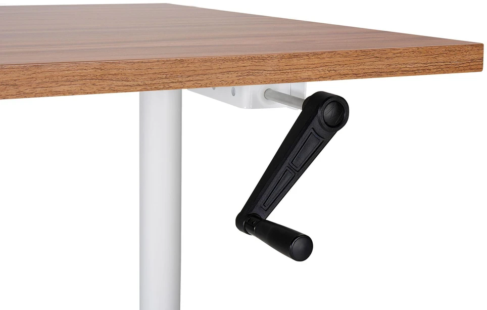 Beliani Reguliuojamo aukščio rašomasis stalas DESTINAS rudas/baltas 160 cm 72 cm