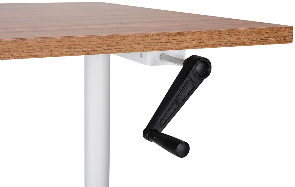Beliani Reguliuojamo aukščio stalas DESTINAS rudas/baltas 120 cm 72 cm