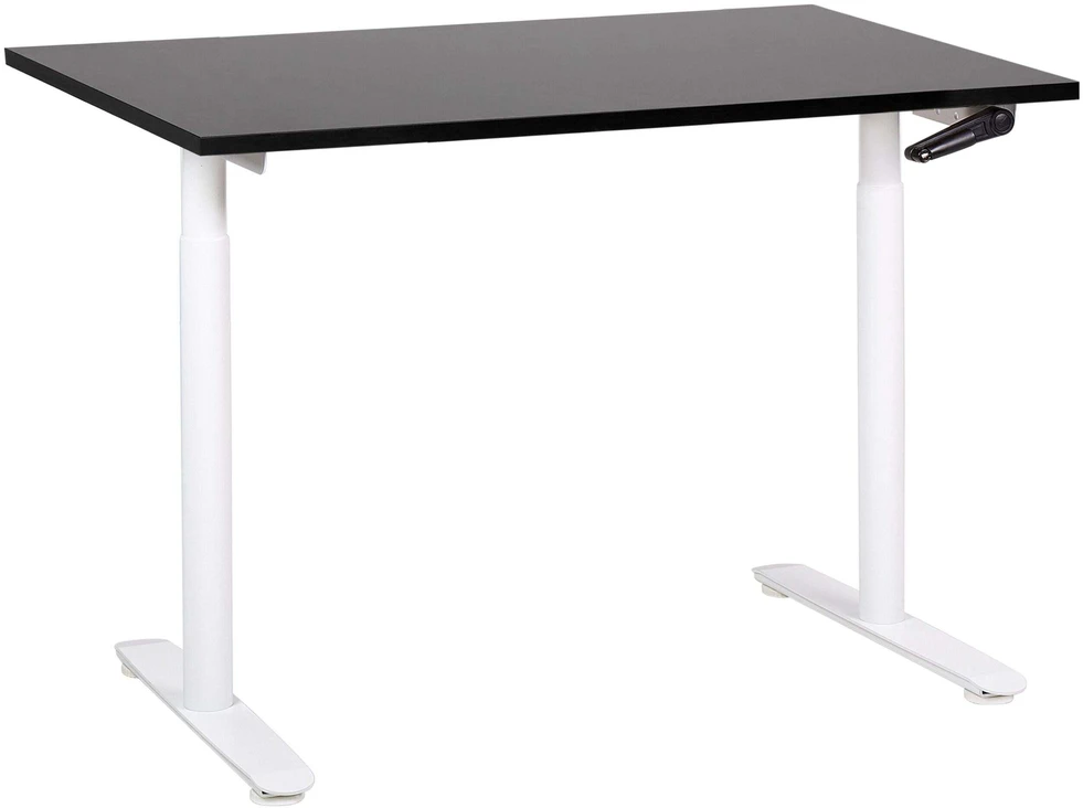 Beliani Reguliuojamo aukščio stalas DESTINAS Juodas/baltas 120 cm 72 cm