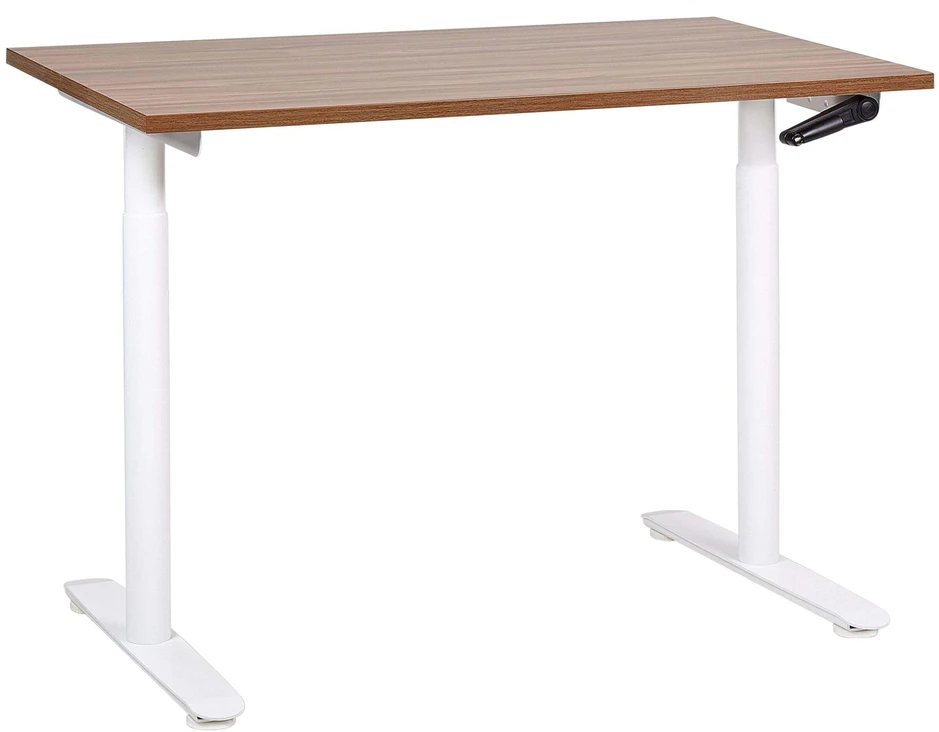 Beliani Reguliuojamo aukščio stalas DESTINAS rudas/baltas 120 cm 72 cm