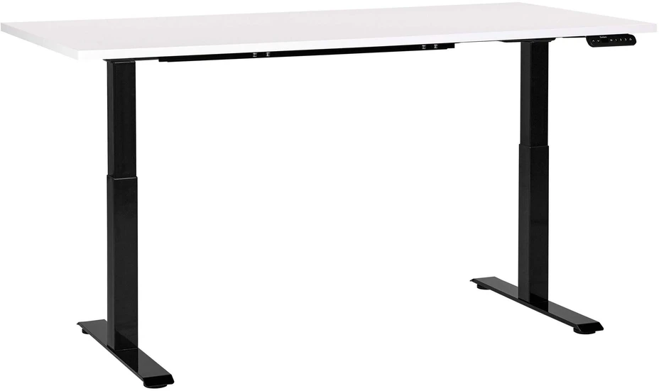Beliani Reguliuojamo aukščio stalas DESTINES baltas/juodas 160 cm 72 cm