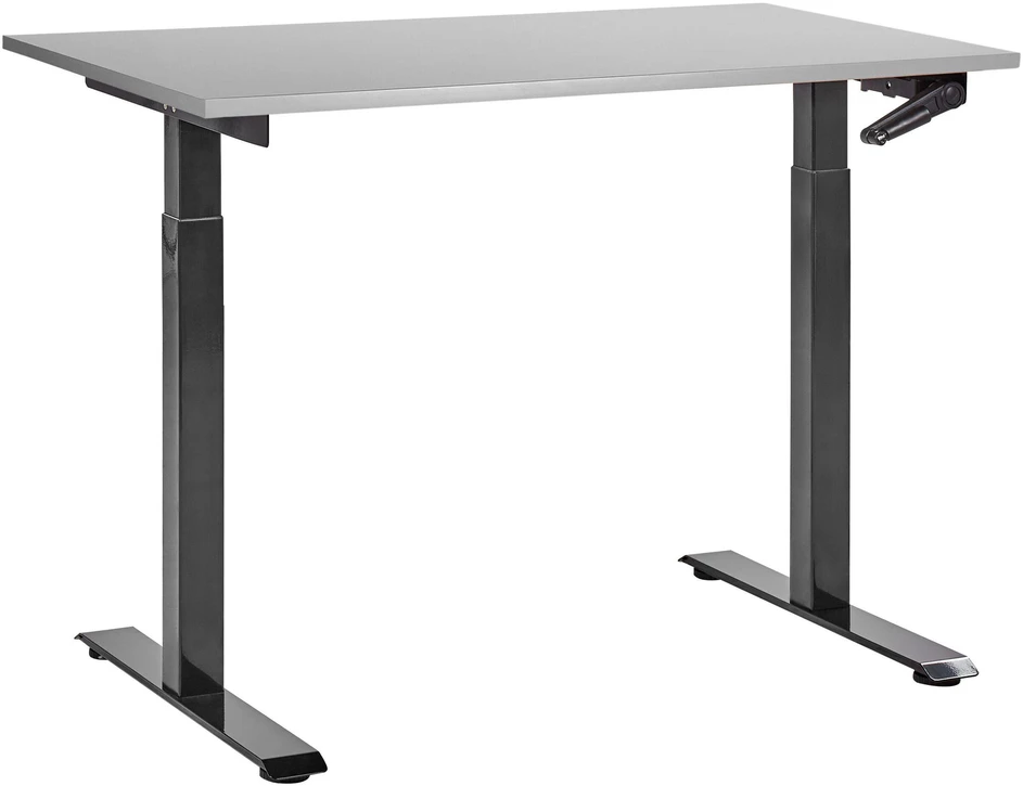 Beliani Reguliuojamo aukščio stalas DESTINES Pilka/ juoda 120 cm 72 cm