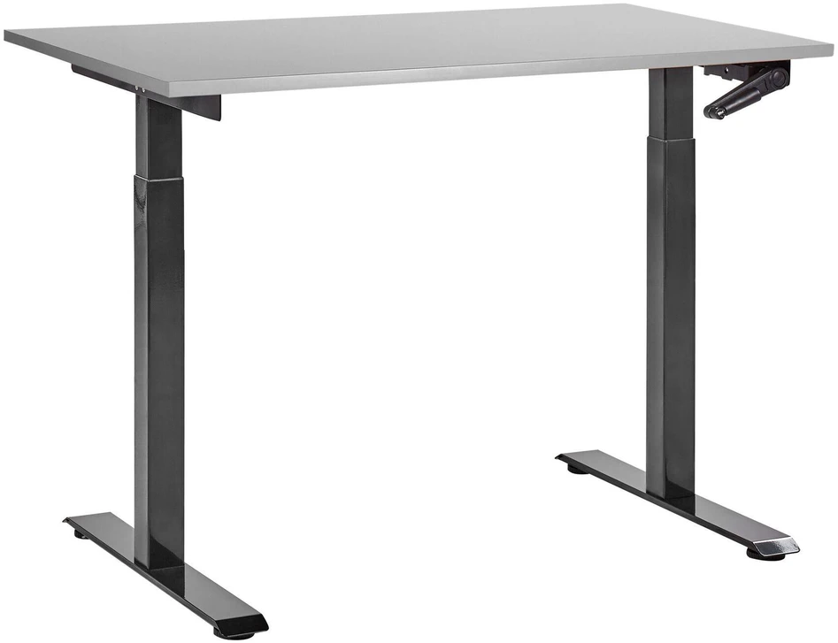 Beliani Reguliuojamo aukščio stalas DESTINES Pilka/ juoda 120 cm 72 cm