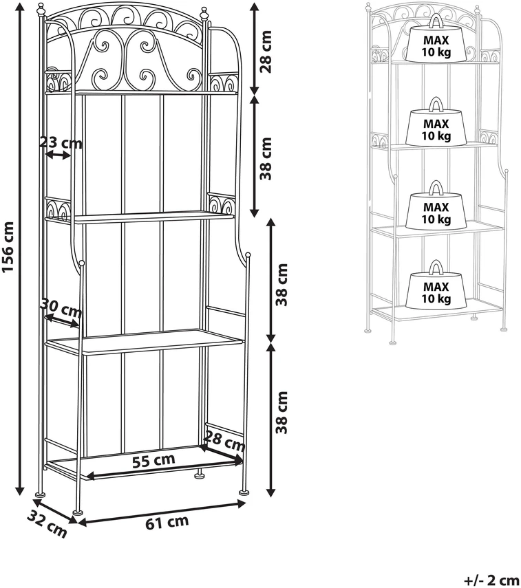 Beliani Rėmas augalams PADUA metalinis 156 cm 61 cm baltas