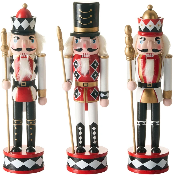 Beliani „RICKLEAN“ dekoracinių figūrėlių rinkinys riešutų gliaudytojai 30 cm red / baltas