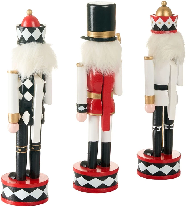 Beliani „RICKLEAN“ dekoracinių figūrėlių rinkinys riešutų gliaudytojai 30 cm red / baltas