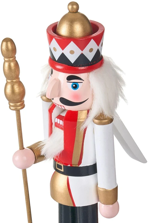 Beliani „RICKLEAN“ dekoracinių figūrėlių rinkinys riešutų gliaudytojai 30 cm red / baltas