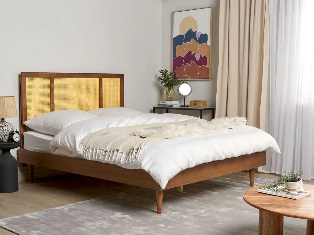 Beliani Rotango lova AURAY 160 x 200 cm, ruda