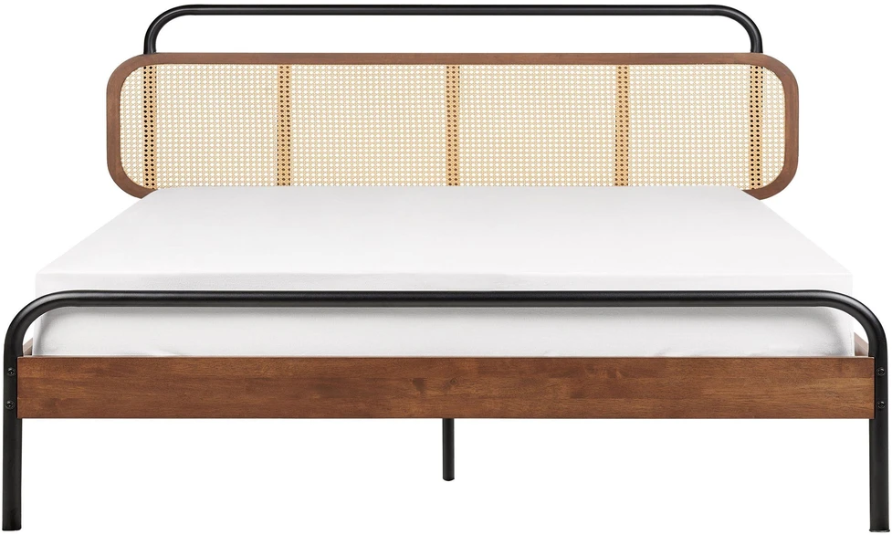 Beliani Rotango lova BOUSSICOURT 180 x 200 cm tamsiai ruda