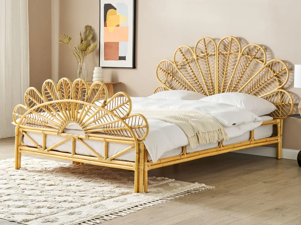 Beliani Rotango lova FLORENTINE 160 x 200 cm šviesiai ruda