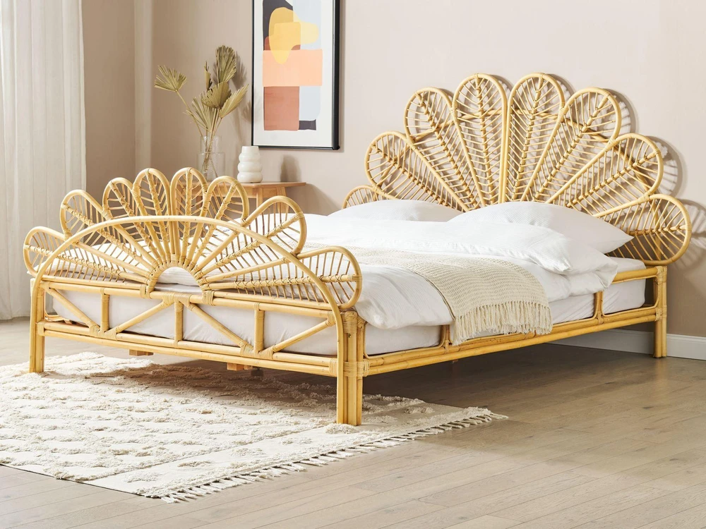 Beliani Rotango lova FLORENTINE 180 x 200 cm šviesiai ruda