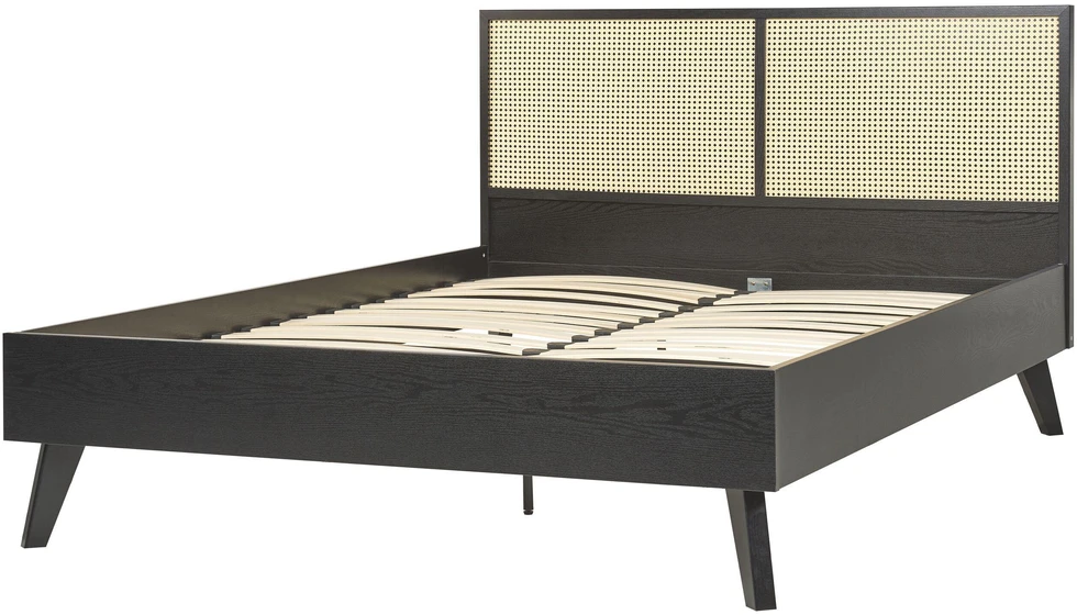 Beliani Rotango lova MONPAZIER 140 x 200 cm juoda