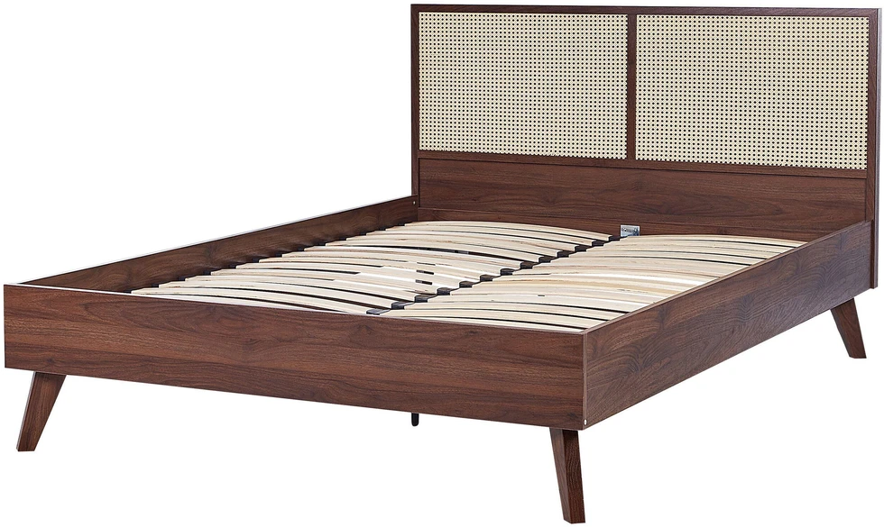 Beliani Rotango lova MONPAZIER 140 x 200 cm tamsiai ruda