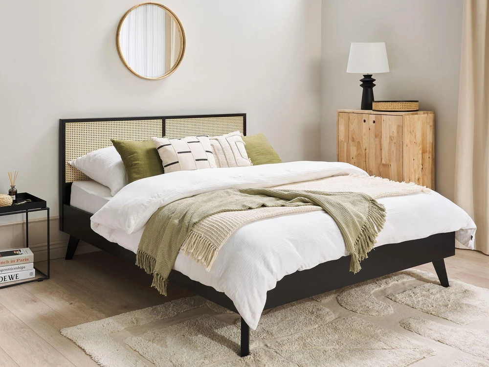 Beliani Rotango lova MONPAZIER 160 x 200 cm juoda