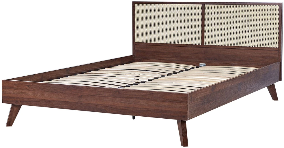 Beliani Rotango lova MONPAZIER 180 x 200 cm tamsiai ruda