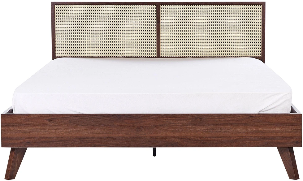 Beliani Rotango lova MONPAZIER 180 x 200 cm tamsiai ruda