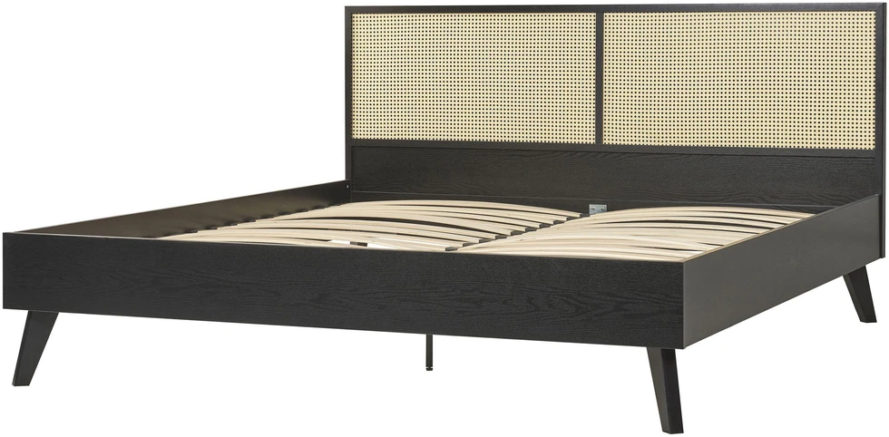 Beliani Rotango lova MONPAZIER 180 x 200 cm Juoda