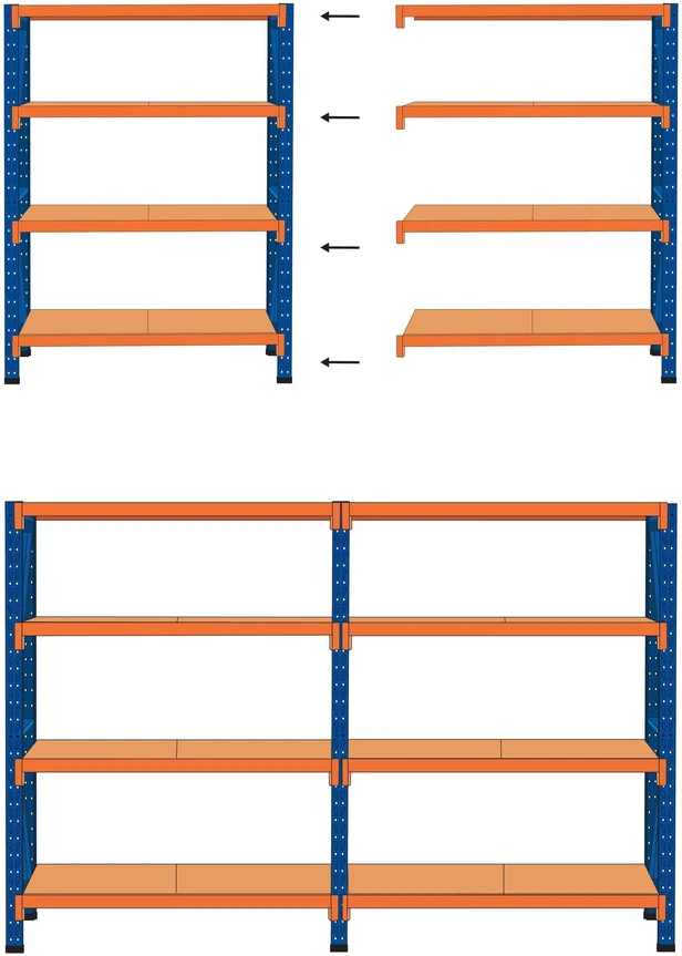 Beliani Sandėliavimo lentyna FIUGGI metalinė 200 cm 150 cm oranžinė