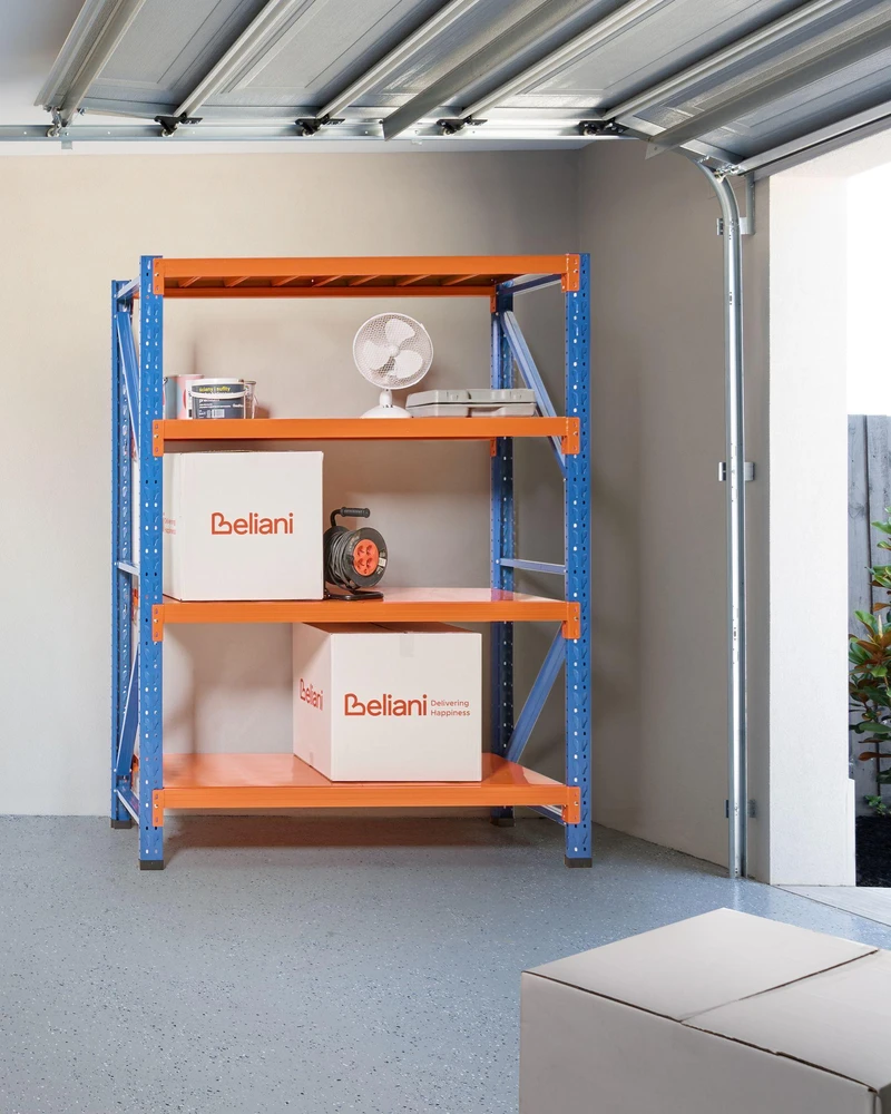 Beliani Sandėliavimo lentyna FIUGGI metalinė 200 cm 150 cm oranžinė