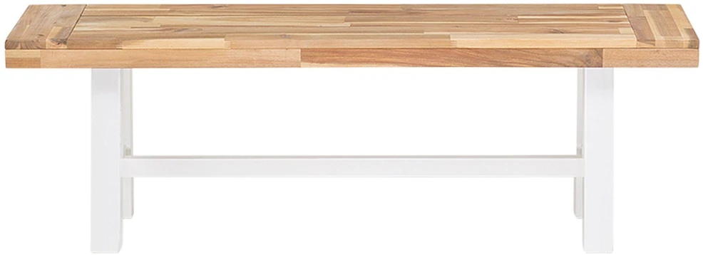 Beliani SCANIA sodo suoliukas 140 cm, akacijos mediena, baltas