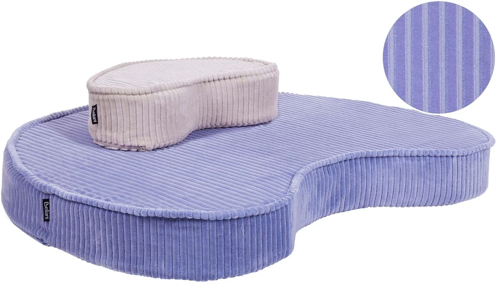 Beliani Sėdimasis pufas NILI veliūrinis šviesiai violetinis
