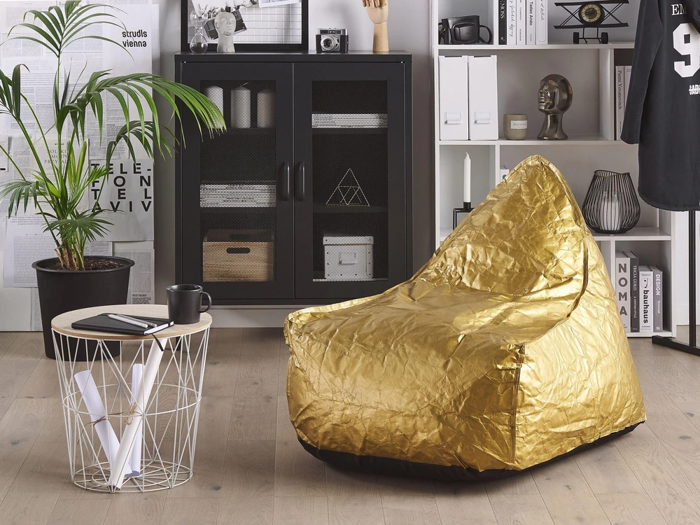 Beliani Sėdmaišis 200 L DROP 63 cm 75 cm auksinis
