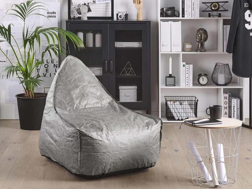 Beliani Sėdmaišis 200 L DROP 63 cm 75 cm šviesiai pilkas