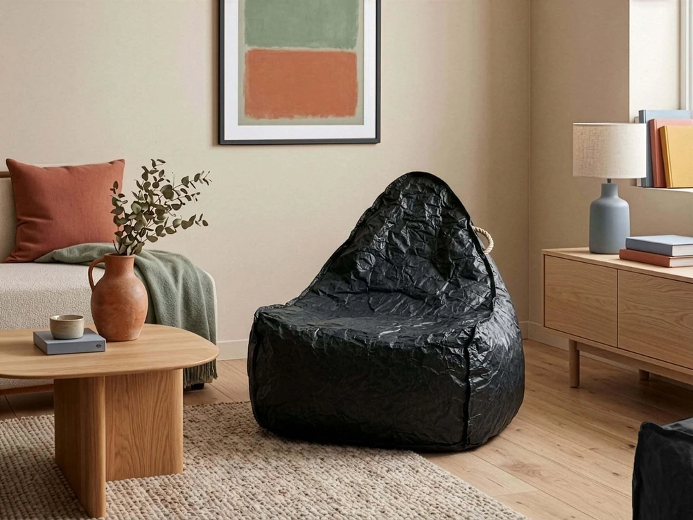 Beliani Sėdmaišis 200 L DROP 63 cm 75 cm Juodas