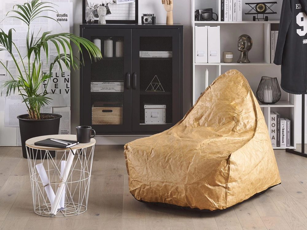 Beliani Sėdmaišis 200 L DROP 63 cm 75 cm auksinės rudos spalvos