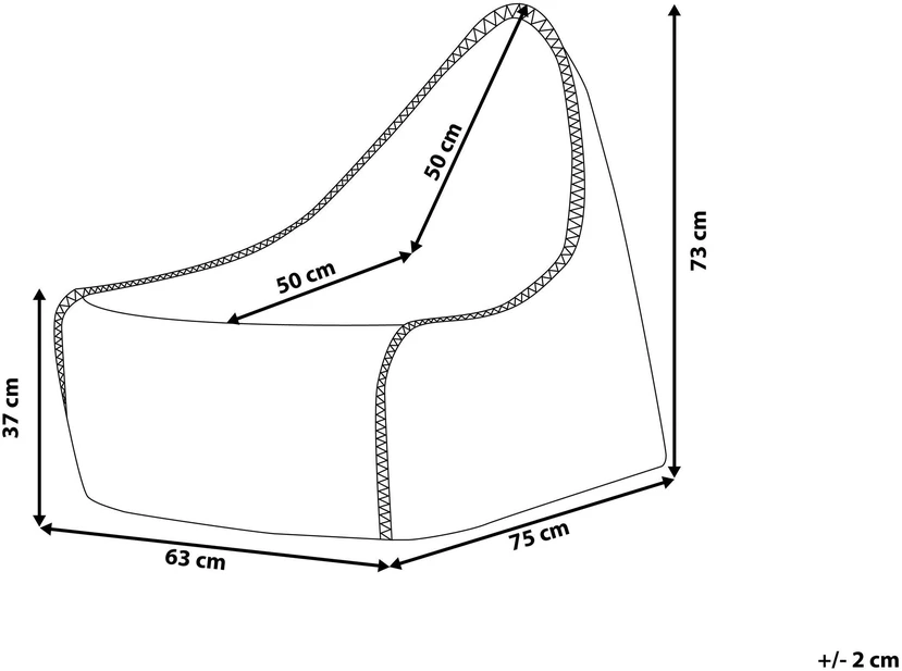 Beliani Sėdmaišis 200 L DROP 63 cm 75 cm šviesiai pilkas