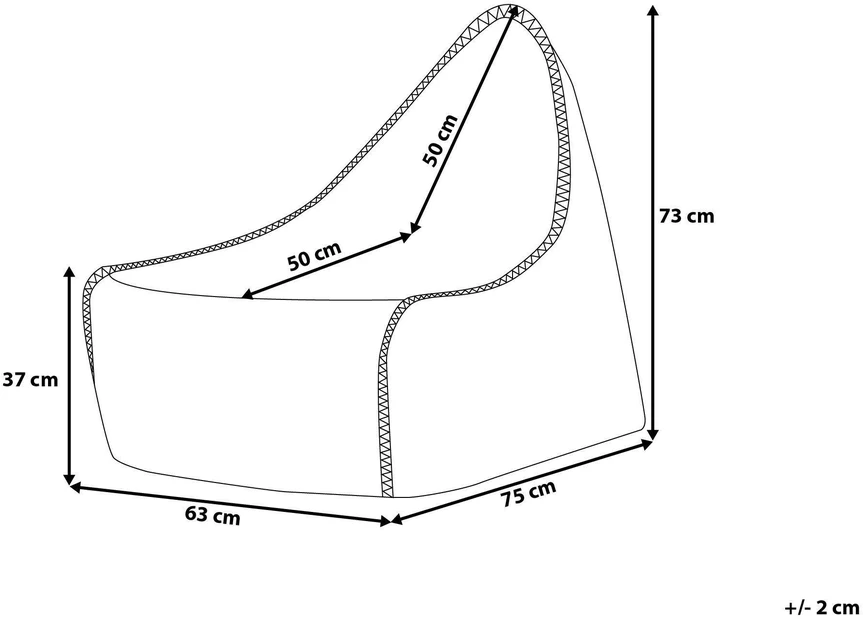 Beliani Sėdmaišis 200 L DROP LINEN 63 cm 75 cm Pilkas