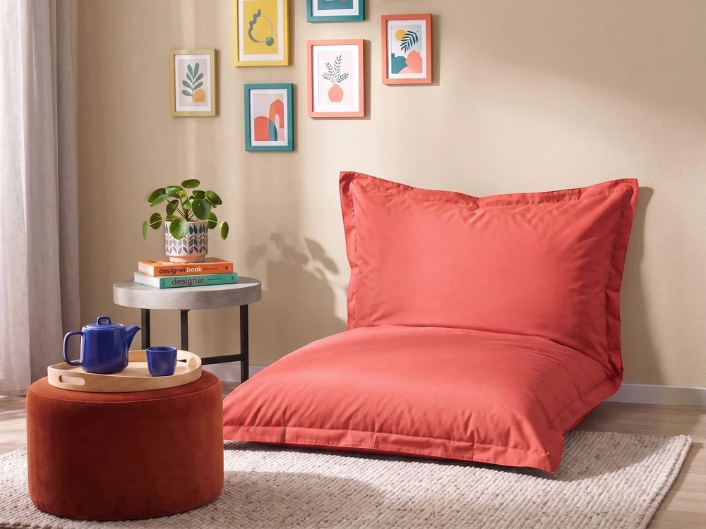 Beliani Sėdmaišis 300 L FUZZY 140 cm 180 cm raudonas