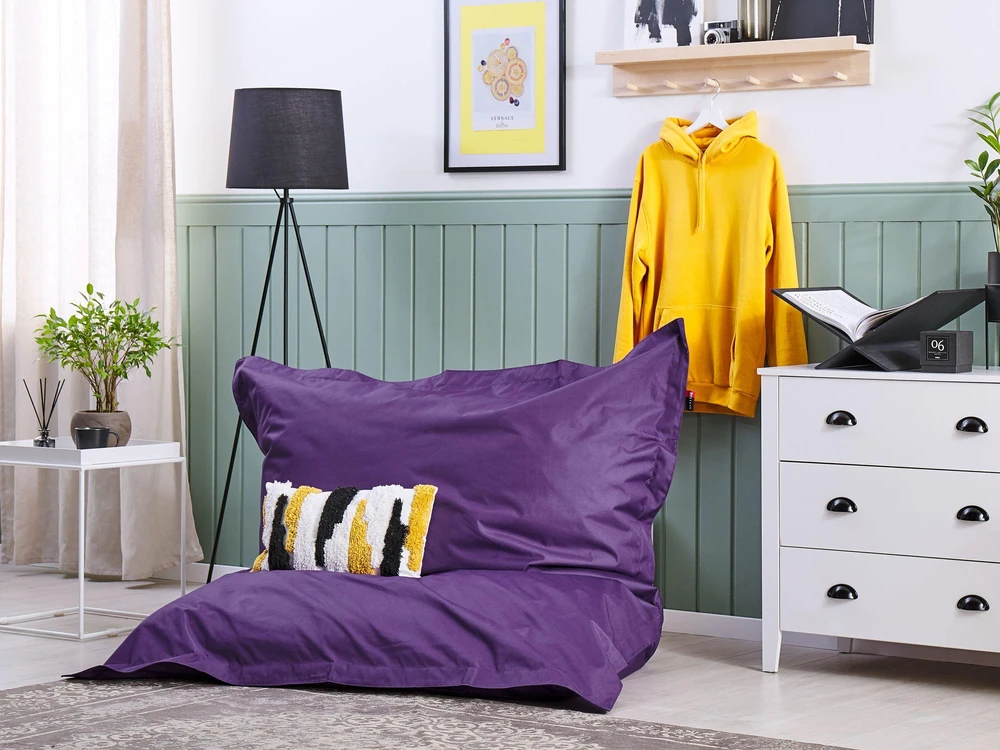 Beliani Sėdmaišis 300 L FUZZY 140 cm 180 cm violetinis