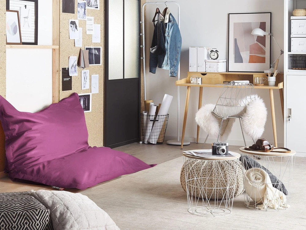 Beliani Sėdmaišis 300 l FUZZY 140 cm 180 cm violetinis