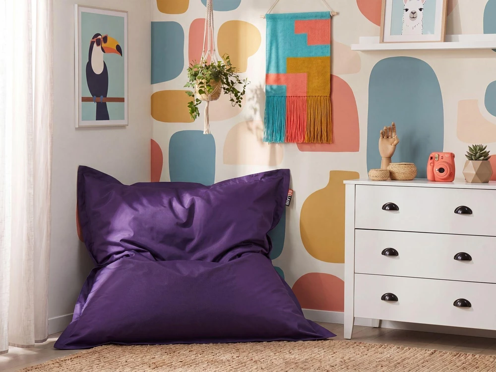 Beliani Sėdmaišis 300 L FUZZY 140 cm 180 cm violetinis