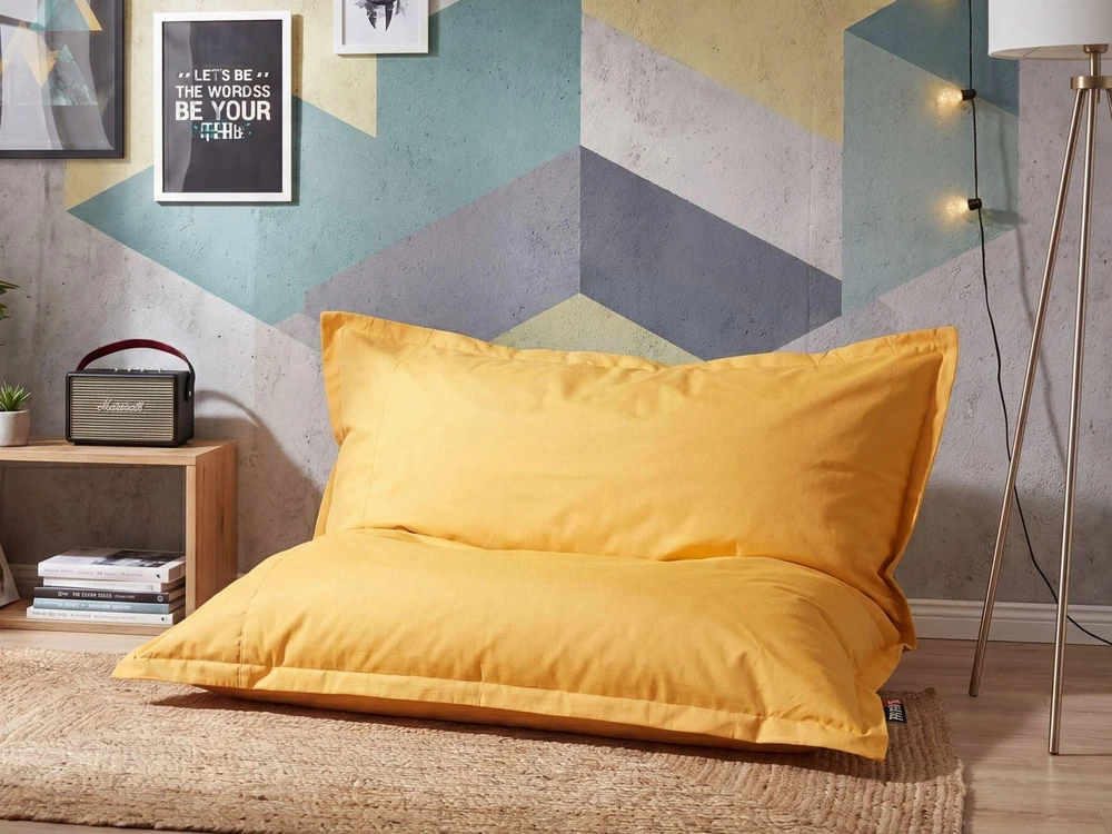 Beliani Sėdmaišis 600 L FUZZY 180 cm 230 cm Geltonas
